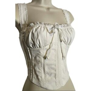 Coquette Top Bundle Beverly & Beck Milkmaid Lace Crop Blouse Small Cottage Smock